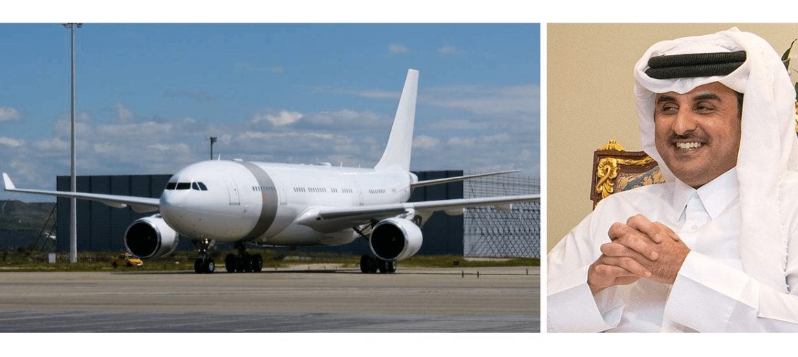 Tamim bin Hamad Al Thani featured alongside his private aircraft